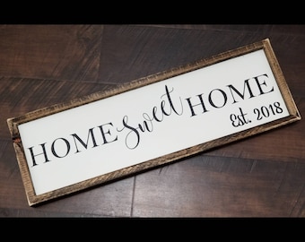 Home Sweet Home sign, home sweet home established sign, wood home sweet home sign, wood home sign, farmhouse style wood sign,  Home sign