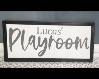 Personalized playroom sign, playroom sign, Farmhouse style sign, nursery decor, kids room decor, playroom decor, custom playroom sign