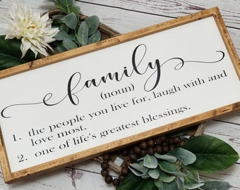 Family definition sign, Family sign, wood Family sign, definition of family sign, farmhouse style sign, story of us sign, family love sign