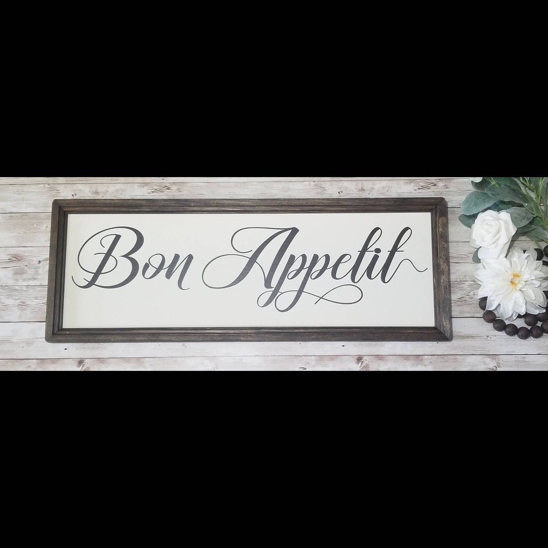 Bon Appetit Sign, Kitchen Sign, French Country Sign, French Kitchen ...