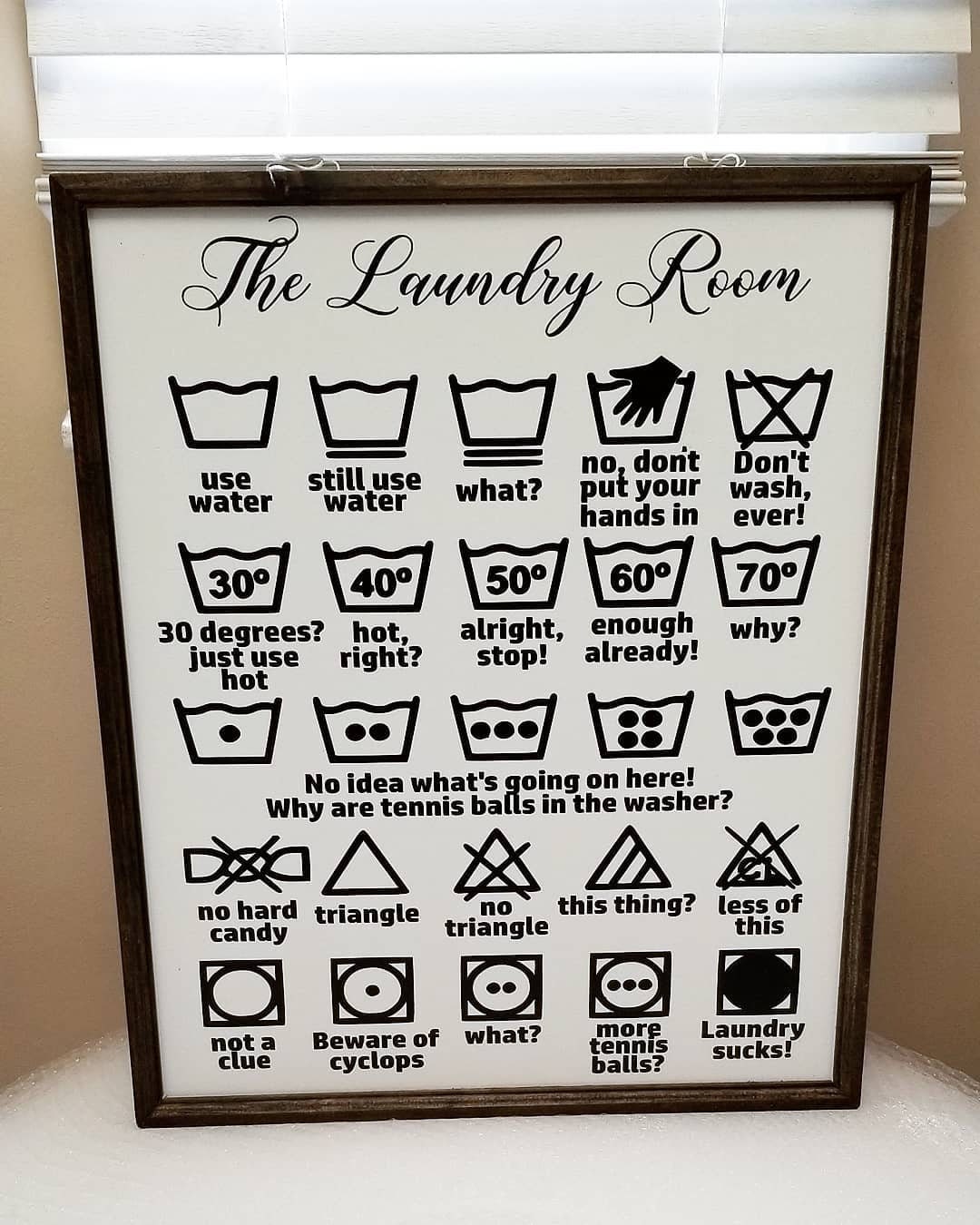 Laundry Symbols Sign, Funny Laundry Room Sign, Laundry Room Decor ...