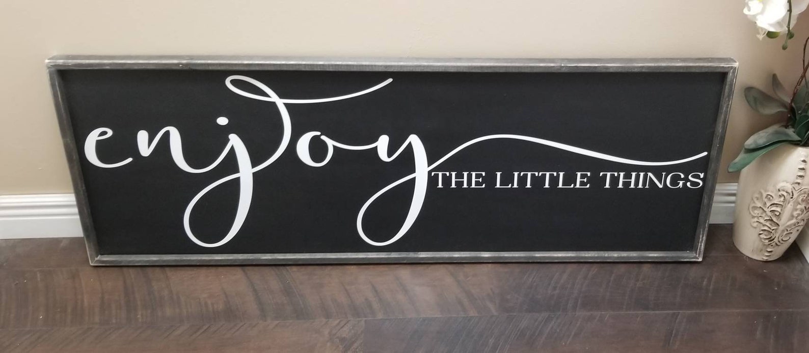 Enjoy the Little Things Sign Enjoy the Little Things Bedroom | Etsy