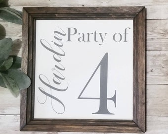 Party of Family sign, Party of six sign, custom family name, last name sign, Family Number sign, Farmhouse signs, Party of number sign
