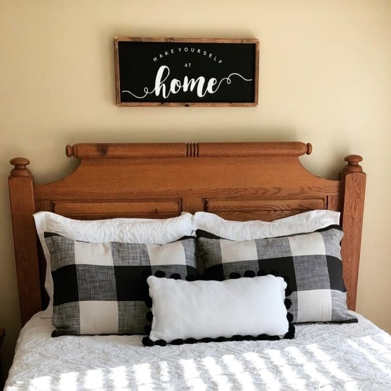 Home Sign Wood Home Sign Make Yourself at Home Sign Home Etsy