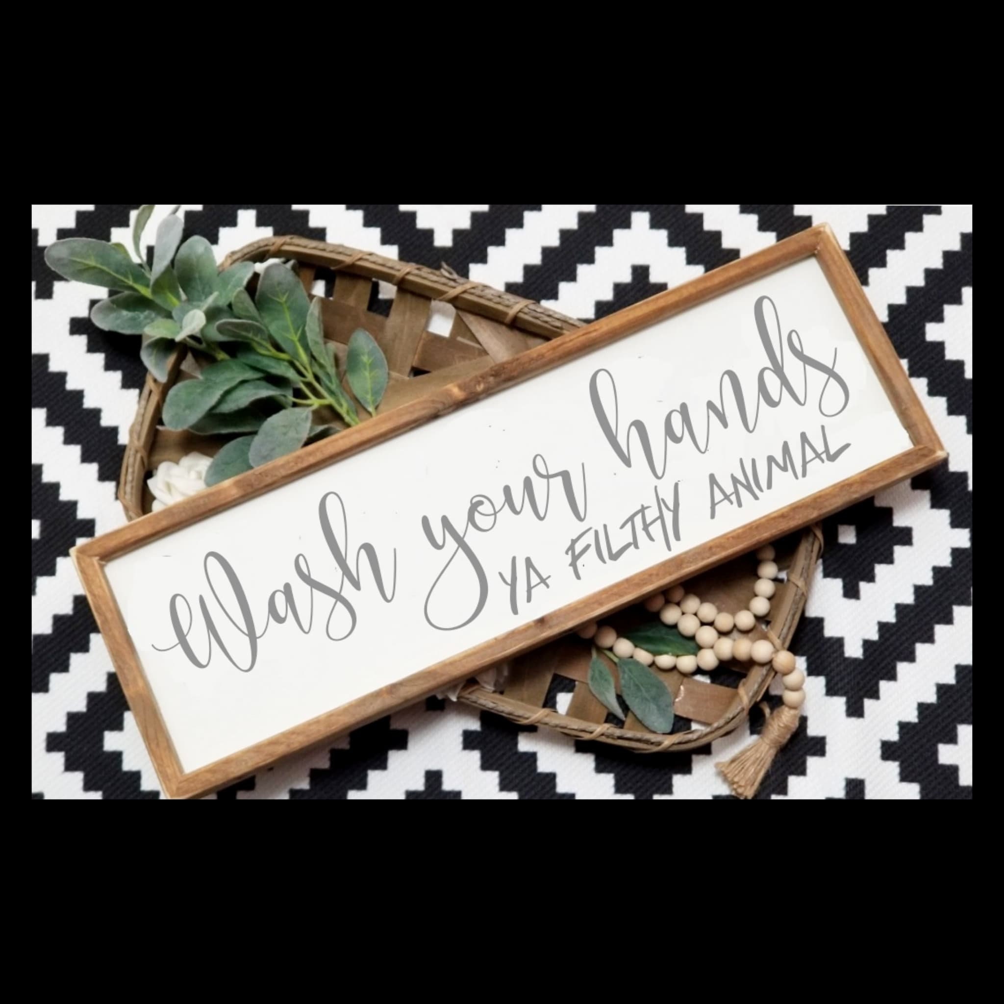 Wash your hands ya filthy animal sign Bathroom sign wash | Etsy