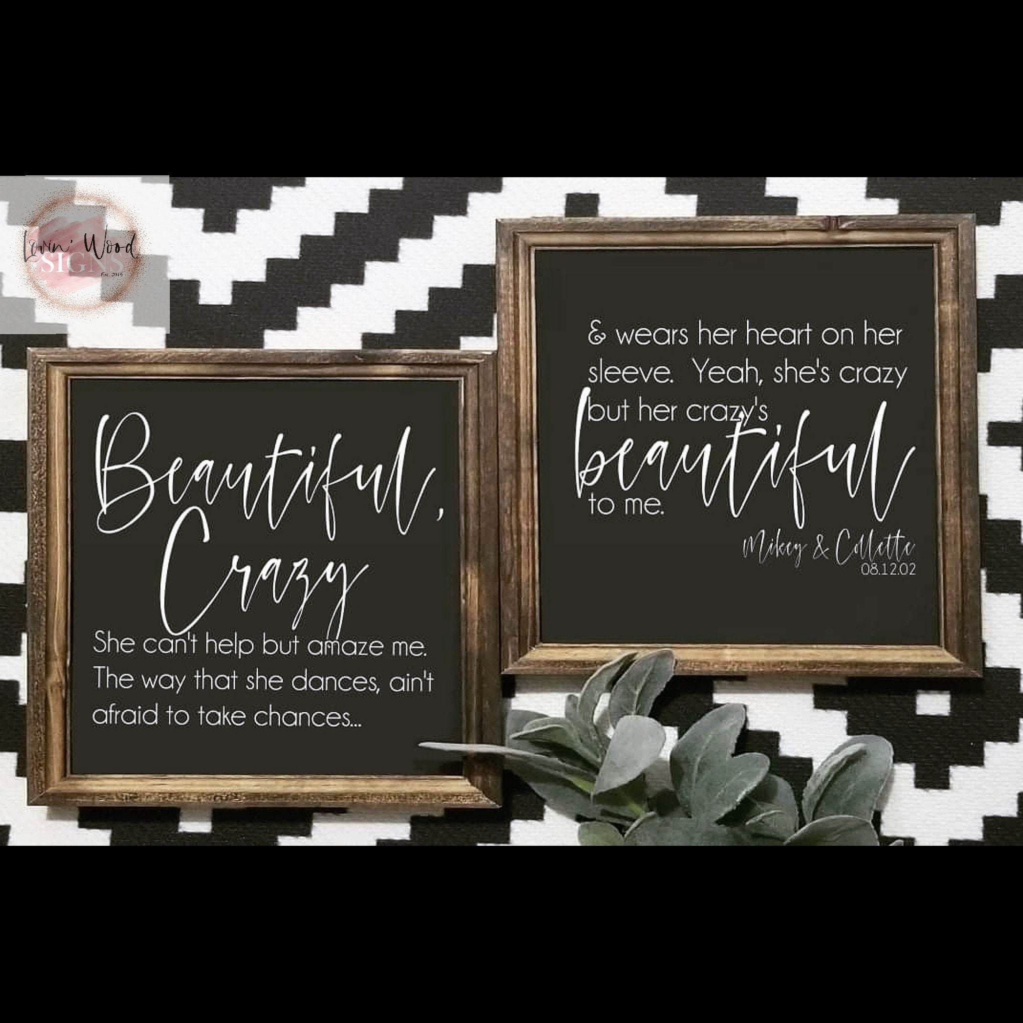 Minitowz Beautiful Crazy Heart Shaped,Beautiful Crazy Poster, Without  Frame,Luke Combs Inspired Lyric,Wall Decor, Song Lyrics Poster, Wall Art,  Song Lyrics: Buy Online at Best Price in UAE 