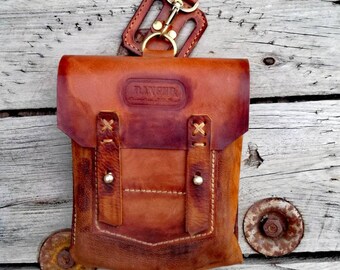 0400~Braided Soft Leather Belt Bag with External Pocket main image 1