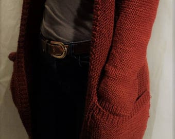 Long cardigan / Long sleeve cardigan / Hand knitted sweater / Cardigan with pockets / Sweater with pockets / Hand knit / Hand Knit Cardigan