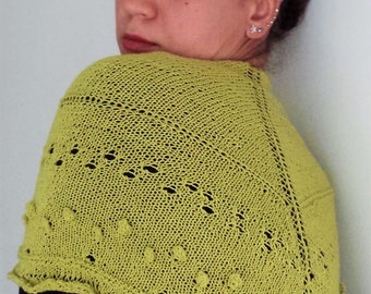 Knitted scarf, Knit shawl, Shawl knitted, Triangle knit scarf, Triangle knit shawl, Green knit shawl, Knit wraps shawl