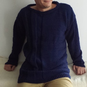 Mens knit sweater merino wool, Knit pullover sweater for men, Made to order jumper, Men Sweater, Men&#39;s Hand Knitted, Merino wool 100%
