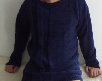 Mens knit sweater merino wool, Knit pullover sweater for men, Made to order jumper, Men Sweater, Men's Hand Knitted, Merino wool 100%