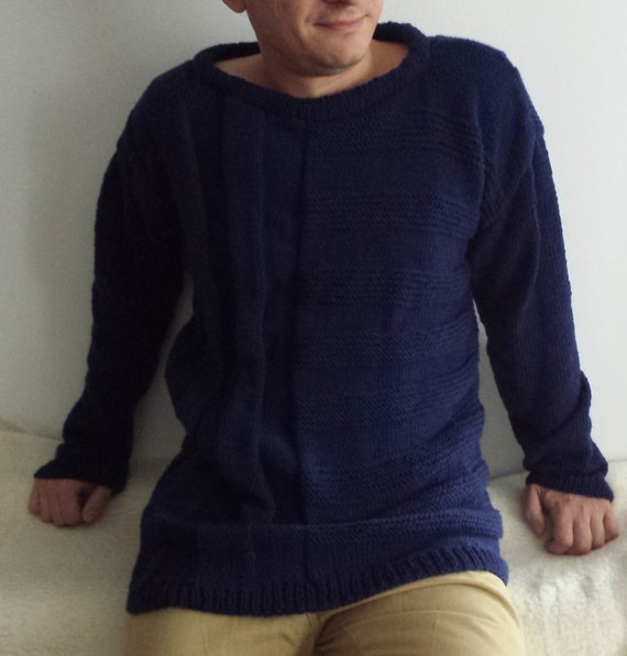 Mens knit sweater merino wool, Knit pullover sweater for men, Made to order jumper, Men Sweater, Men's Hand Knitted, Merino wool 100%