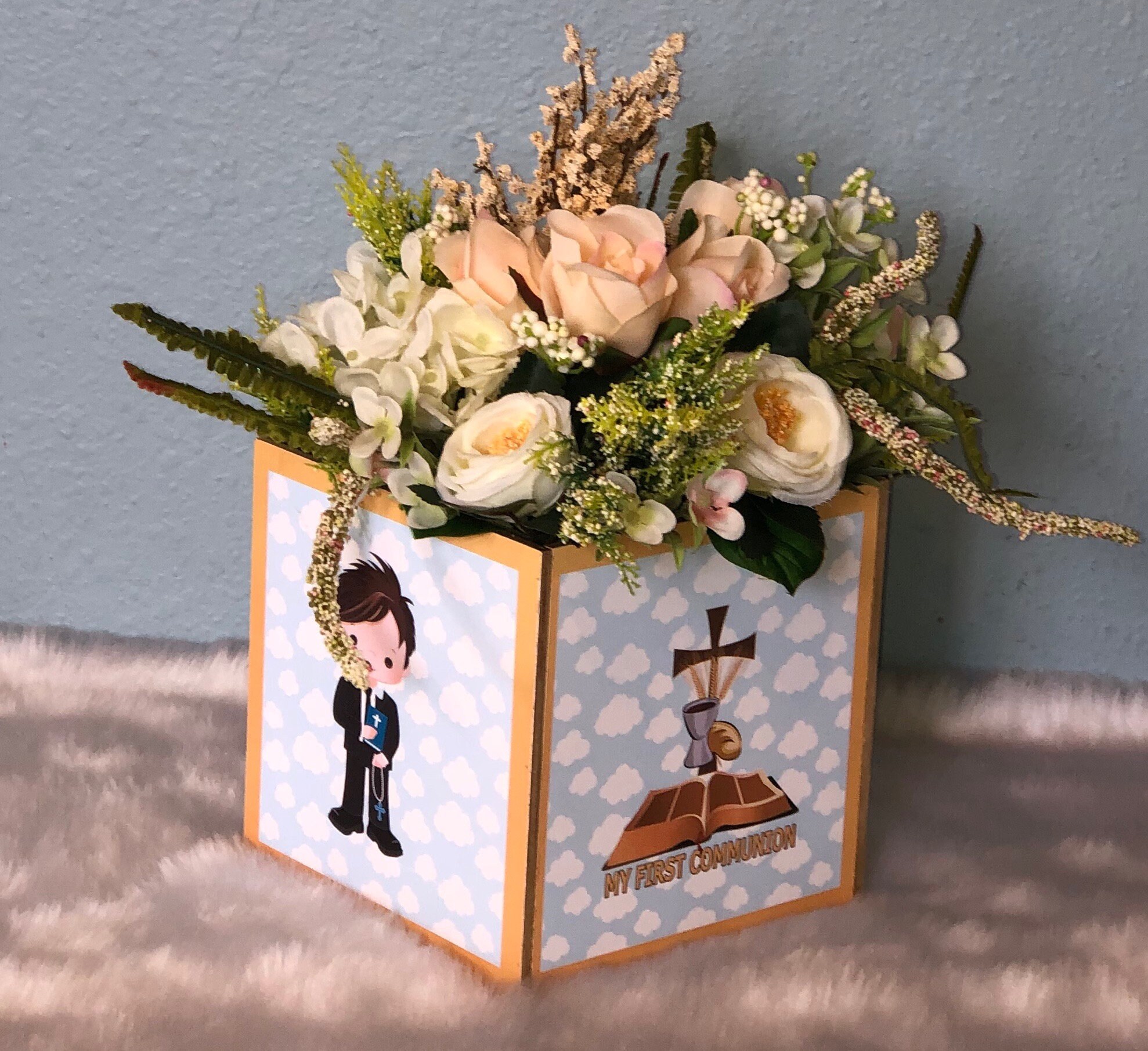first communion centerpieces boy