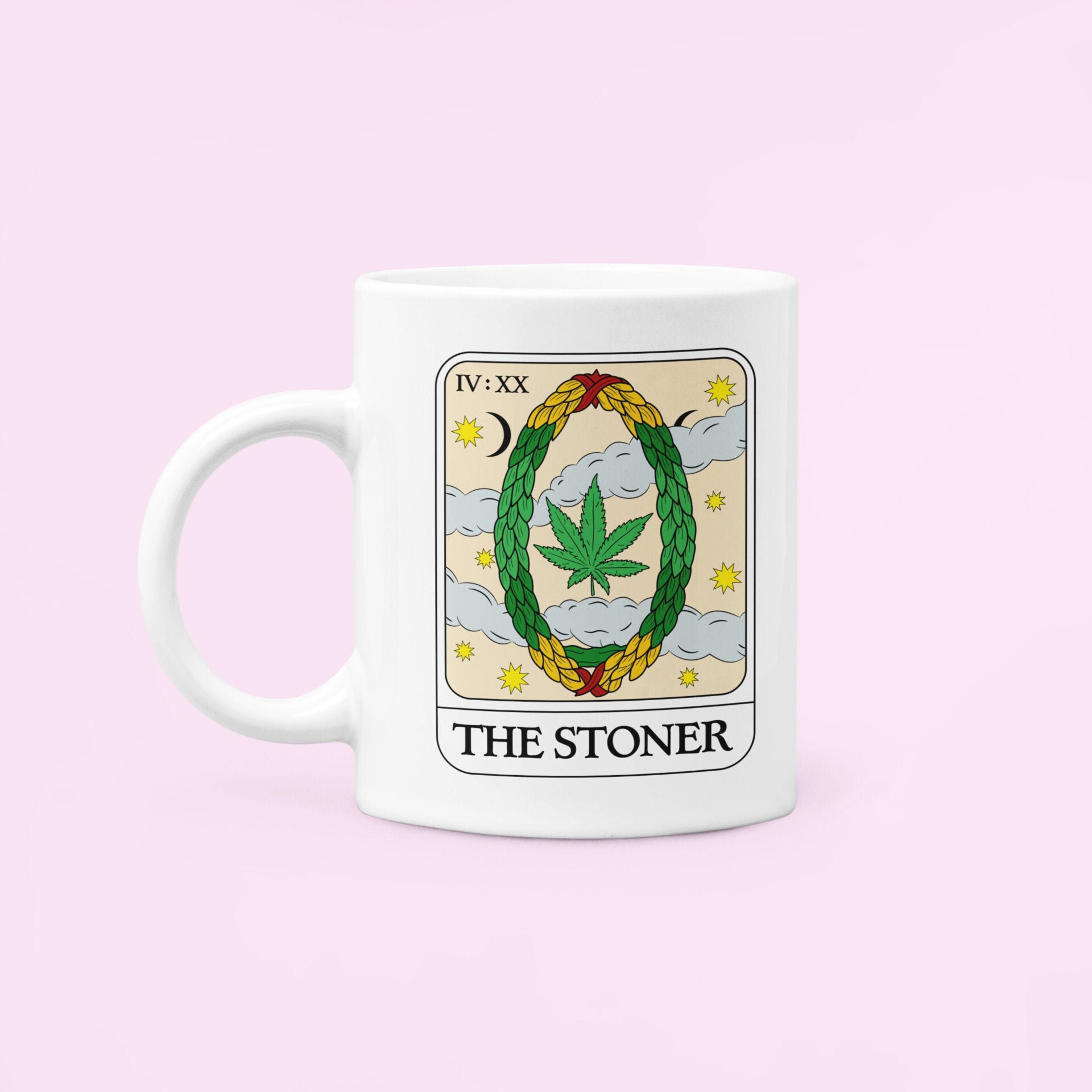 The Stoner Tarot Card Weed Mug Tarot Card Cannabis Leaf Etsy