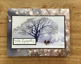 Sympathy Card: horse themed printed paper