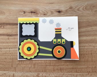 Train engine Happy Birthday card