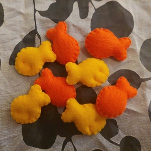 Goldfish Cracker Snack (Set of 8) Felt Handmade Play Food