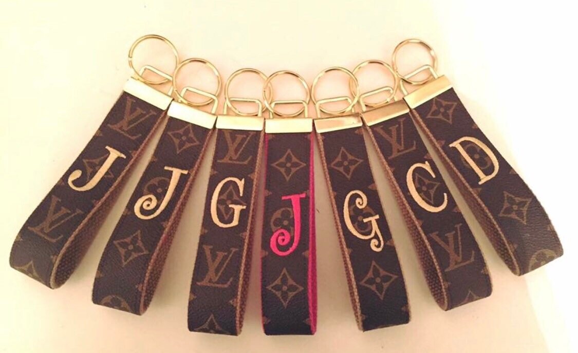 ReCycled Louis Vuitton Monogram Wristlet keychain Christmas | Etsy