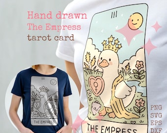 The Empress Goose Tarot Hand Drawn Silly Goosey Goosifer  Pastel Tarot Art Digital Download