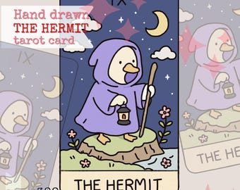 The Hermit Goose Tarot Card Printable Kawaii Pastel Tarot Wall Art