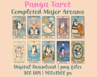 Kawaii Penguin Tarot Card Deck, Major Arcana (Digital Download)