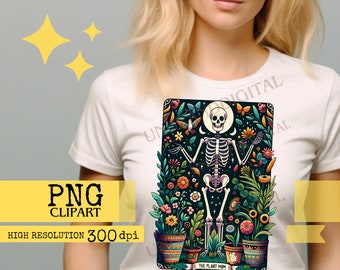 Floral Skull PNG: Boho Plant Mom, Gothic Garden Art (Digital Download)