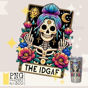 Skeleton Mom-mie, Mutter Vibe, Die IDGAF Tarotkarte, Mama Sublimation, Tarot Karten Designer, Indie Tarotkarten, PNG Clipart, digitaler Download