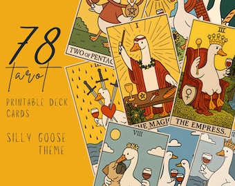 Silly Goose Tarot Card Deck: 78-Card Printable Tarot (Digital Download)