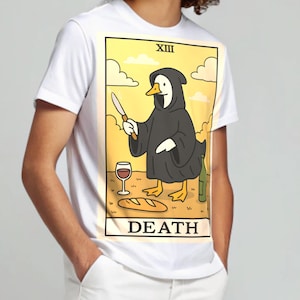 lustige Gans Tod Tarot Karte, Gänse-Liebhaber, Major Arcana Cartoon Kinder, Tod Karte, Png svg Tarot Karten, Gänse Tarot Karte T-Shirt.
