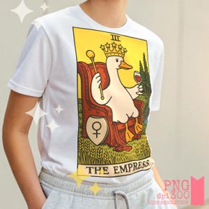 lustige Gans Die Kaiserin-Tarot-Karte, Gänse-Liebhaber, Major Arcana Cartoon-Kinder, Todeskarte, Png-Tarot-Karten, Gänse-Tarot-Karte T-Shirt.