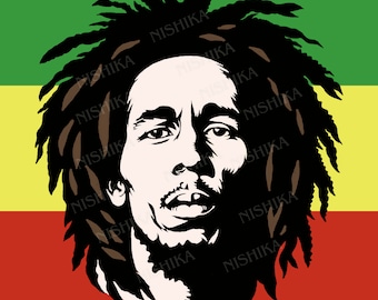Bob Marley SVG: Reggae Rasta Flag Art (Digital File)