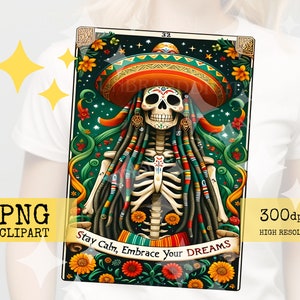 Cinco De Mayo, Cinco PNG Clipart, Zachowaj spokój, Pobierz PNG, Przyjmij swoje marzenie, Meksykański projekt szkieletu, Reggae Meksyk, Karty tarota na koszulkę