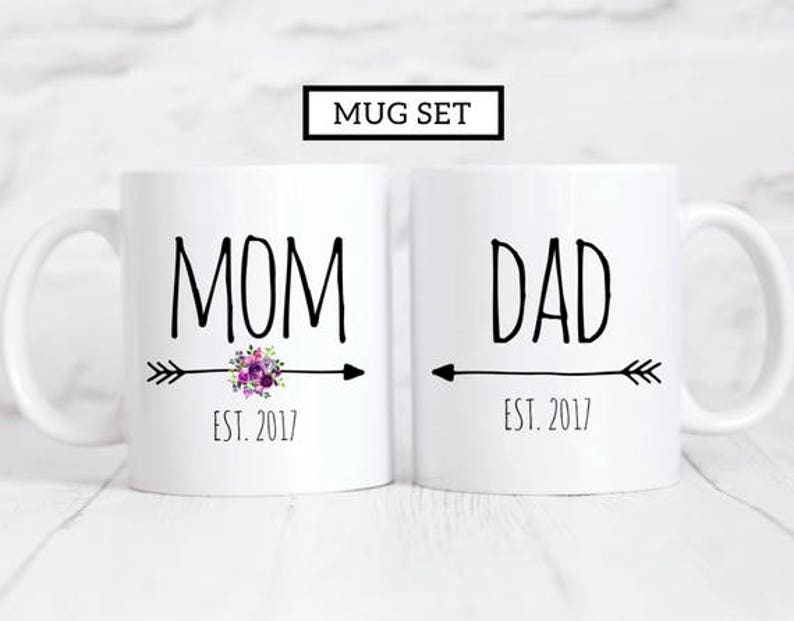 Mom and Dad Mug Set / Mom and Dad Mugs / Gift for new mom and Etsy