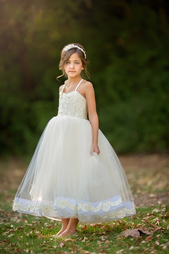 pastel yellow flower girl dresses