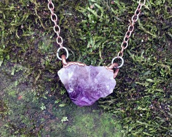 Raw Amethyst Necklace, Amethyst Necklace, February Birthstone Jewelry, Amethyst Jewelry, Boho Necklace, unique necklace, amethyst pendant