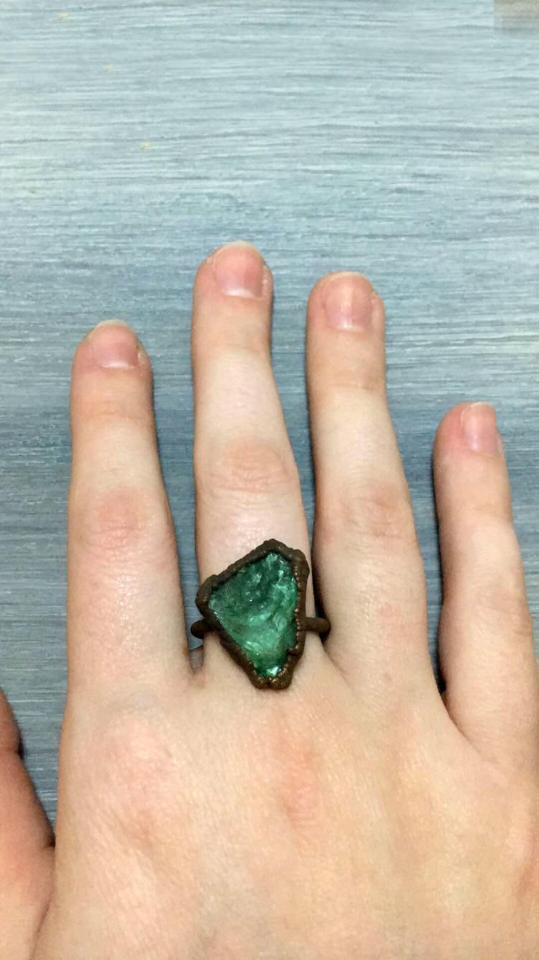 Painted Glass Ring, Size 7.5 Ring, Statement Ring, Colorful Jewelry