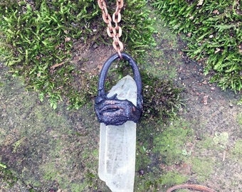 Crystal Pendant, Crystal Necklace, Quartz Necklace, Copper jewelry, copper necklace, unisex Necklace, unisex jewelry
