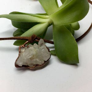 Crystal Cluster Necklace, Crystal Pendant, Edgy Necklace, quartz Necklace, Quartz Cluster Jewelry, unique Jewelry, Earthy Jewelry, Gift Idea