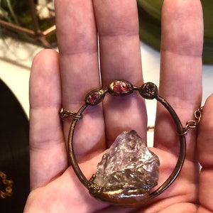 Amethyst Necklace, February Birthstone Jewelry, Amethyst Jewelry, unique Necklace, copper necklace, festival jewelry, electroformed stone