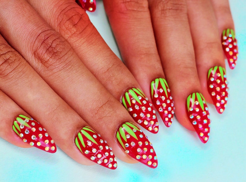 Press On Nails Summer Nails Fake Nails False Nails Press image 0