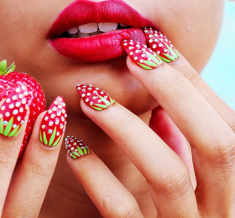 Press On Nails Summer Nails Fake Nails False Nails Press image 2
