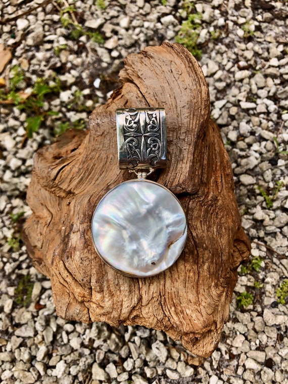 Mother of Pearl Pendant, Blister Pendant, June Bir