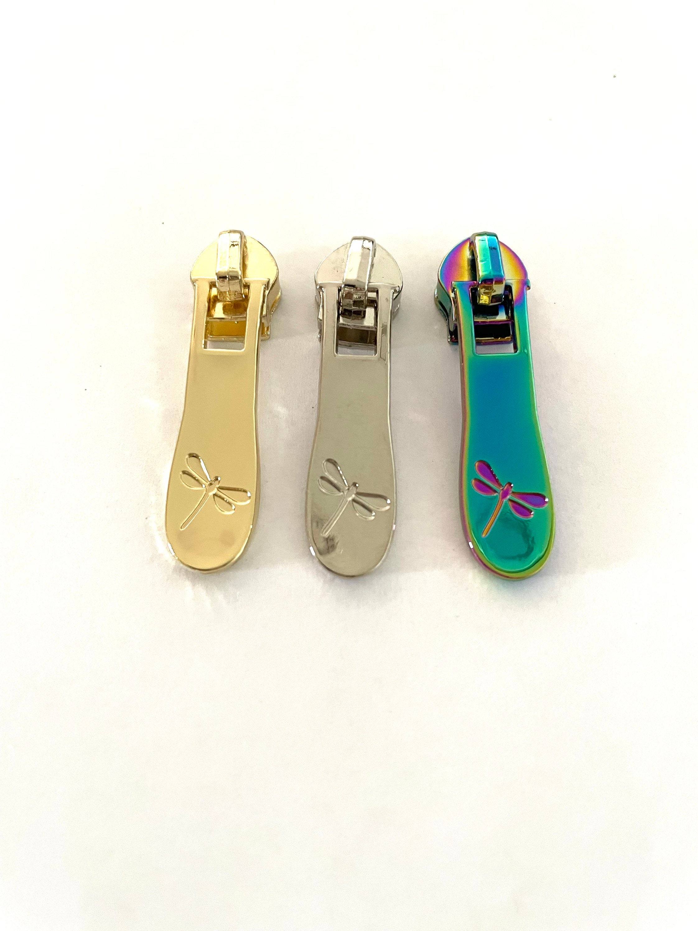 Rainbow Nylon Coil Zipper with Grey Tape & Rainbow Pulls - Zipper by the  Yard - Nylon Coil Zipper - Metallic Zipper