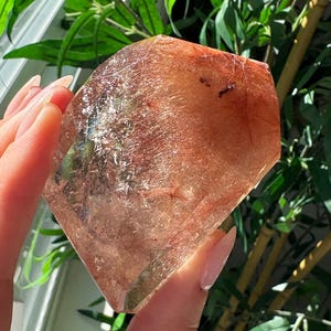 Red Hair Rutilated Quartz Freeform / AAA Grade Rare Rutile Included Quartz Crystal / Red Pink Gold Copper Rutile Inclusions / Rare Mineral