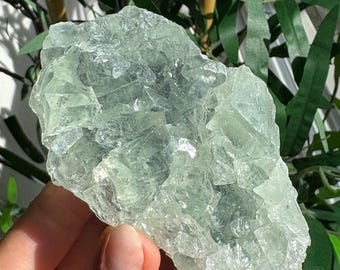 非常に美しいガラス質のライトグリーンの蛍石結晶がマトリックス鉱物