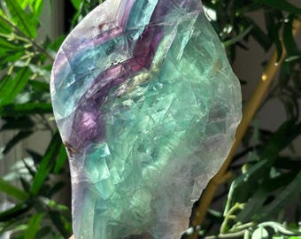 Green and Purple Fluorite Bowl / High Quality Natural Fluorite Crystal Trinket Dish / Home Decor, Bespoke Artisan Decor / Crystal Energy /#5