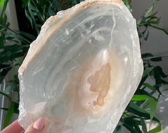 AAA Grade Onyx Bowl #18/ Decorative Artisan Made Rustic Dish, Polished Banded Calcite Statement Piece Interior Decorating Bespoke Home Decor