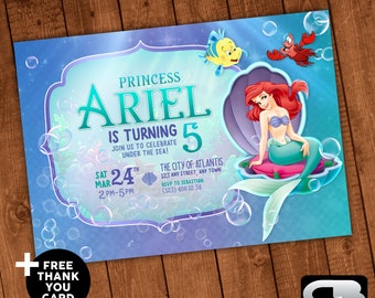 Ariel Invitation Etsy