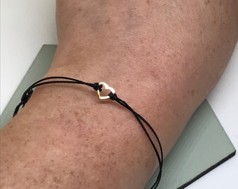 Charity Tiny Heart Friendship Bracelet - Anklet - Choker - Recycled Eco Silver- Gold plated - Gun metal - Gift -