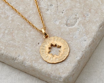 Recycled 9ct Gold Star Amulet Necklace - Ethical Gold Necklace, Jewellery Handmade UK, Heirloom Necklace, Sustainable & Eco friendly.